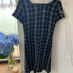 Navy Plaid Theory Dress